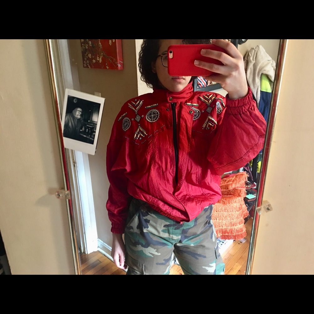 Turquoise Beaded Southwest Windbreaker